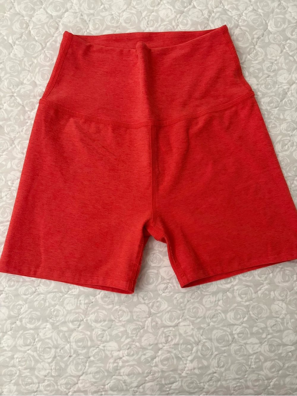 Beyond Yoga High-Waist Coral Bike Shorts